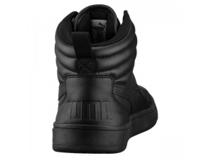 Puma Rebound Street v2 en cuir Baskets Chaussure Homme Noir-Noir 363716_01